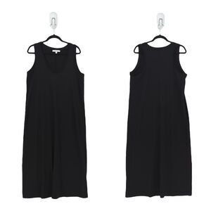 Max Mara Women XL Paraggi Dress Black Midi Jersey Knit Scoop Neck Sleeveless NEW